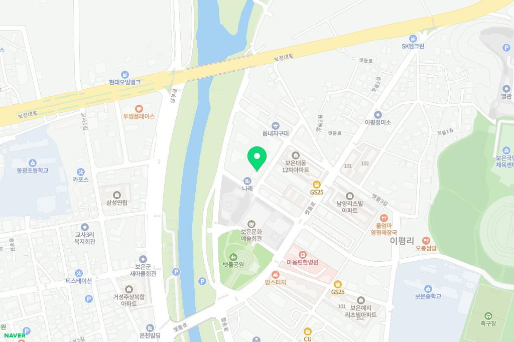 보은군 가족센터 지도 이미지
